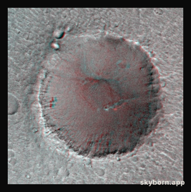 Mars: Big Crater in Stereo