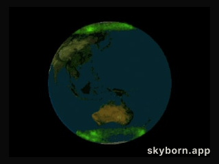 Auroras Over Both Earth Poles