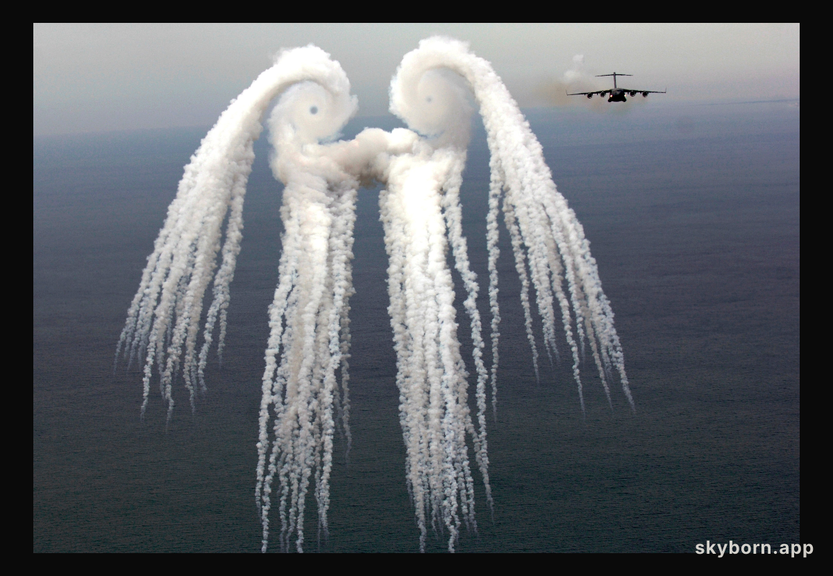 A Smoke Angel from Airplane Flares