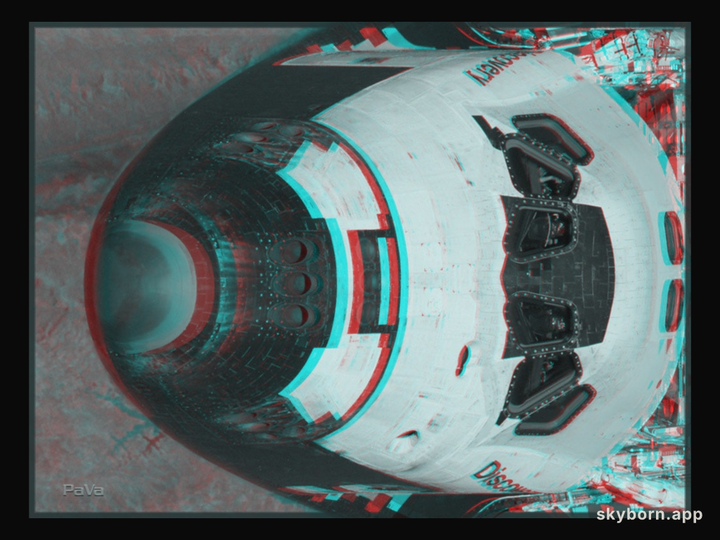 Discovery Orbiter Anaglyph