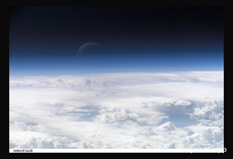 A Blue Crescent Moon from Space