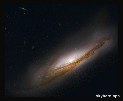Spiral Galaxy NGC 3190 Almost Sideways