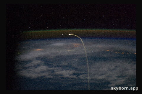 Shuttle Reentry Streak from Orbit