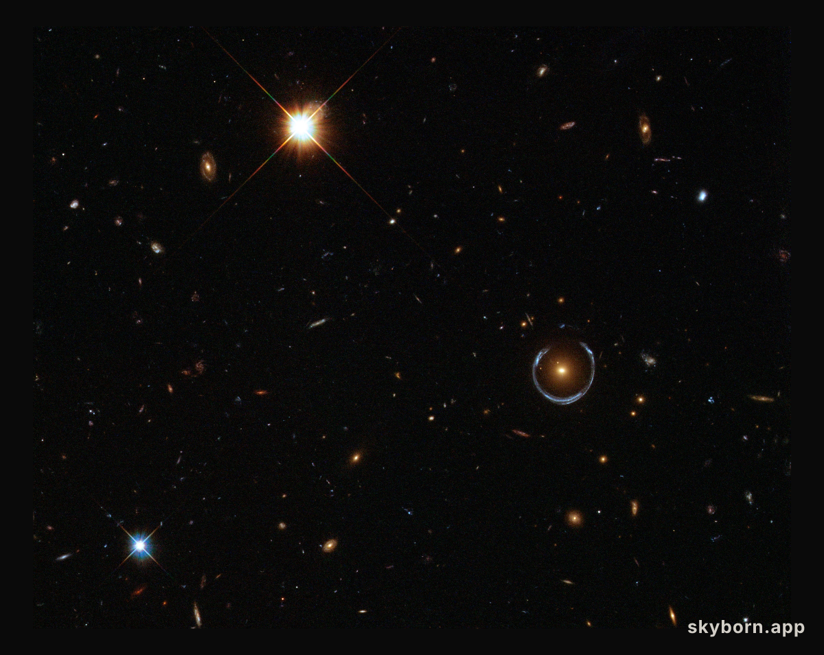 A Horseshoe Einstein Ring from Hubble