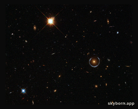A Horseshoe Einstein Ring from Hubble
