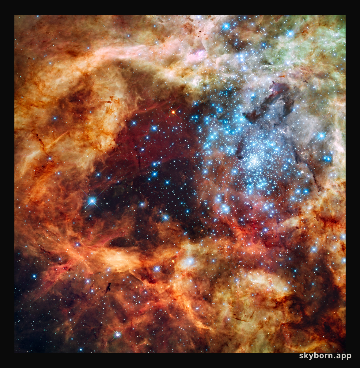 Star Cluster R136 Bursts Out
