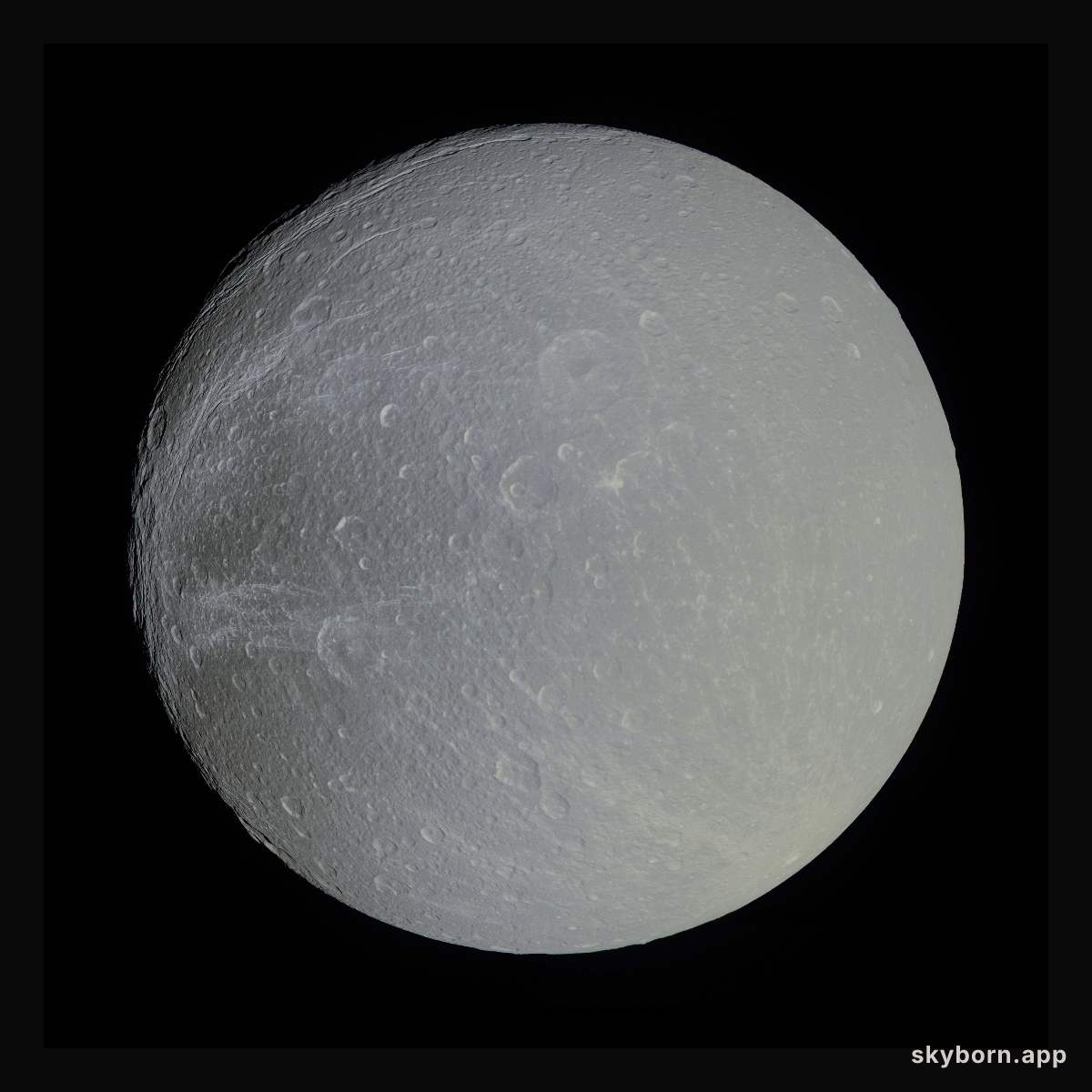 Saturn's Moon Dione in Slight Color