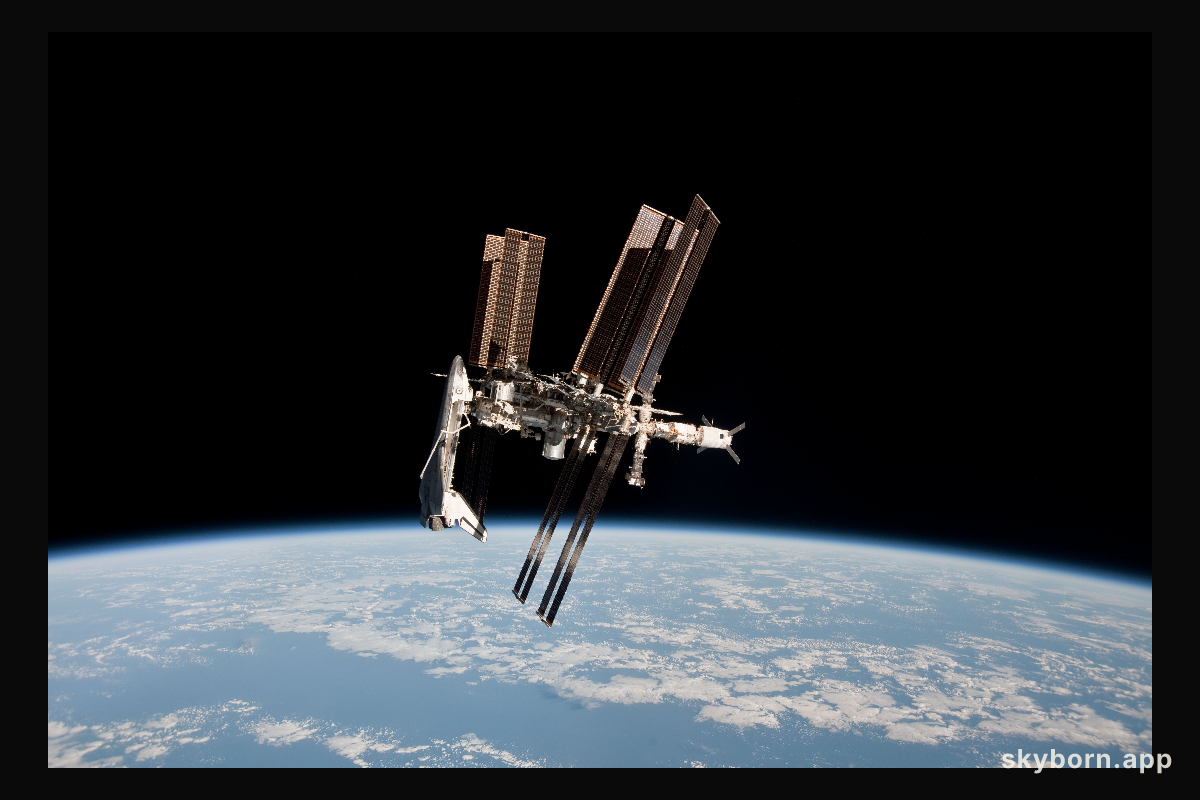 Space Shuttle and Space Station Photographed Together