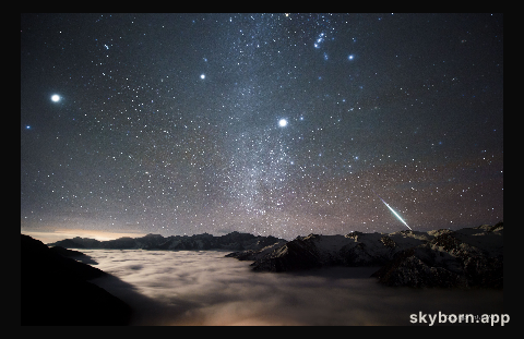 Geminid Fireball over Mount Balang