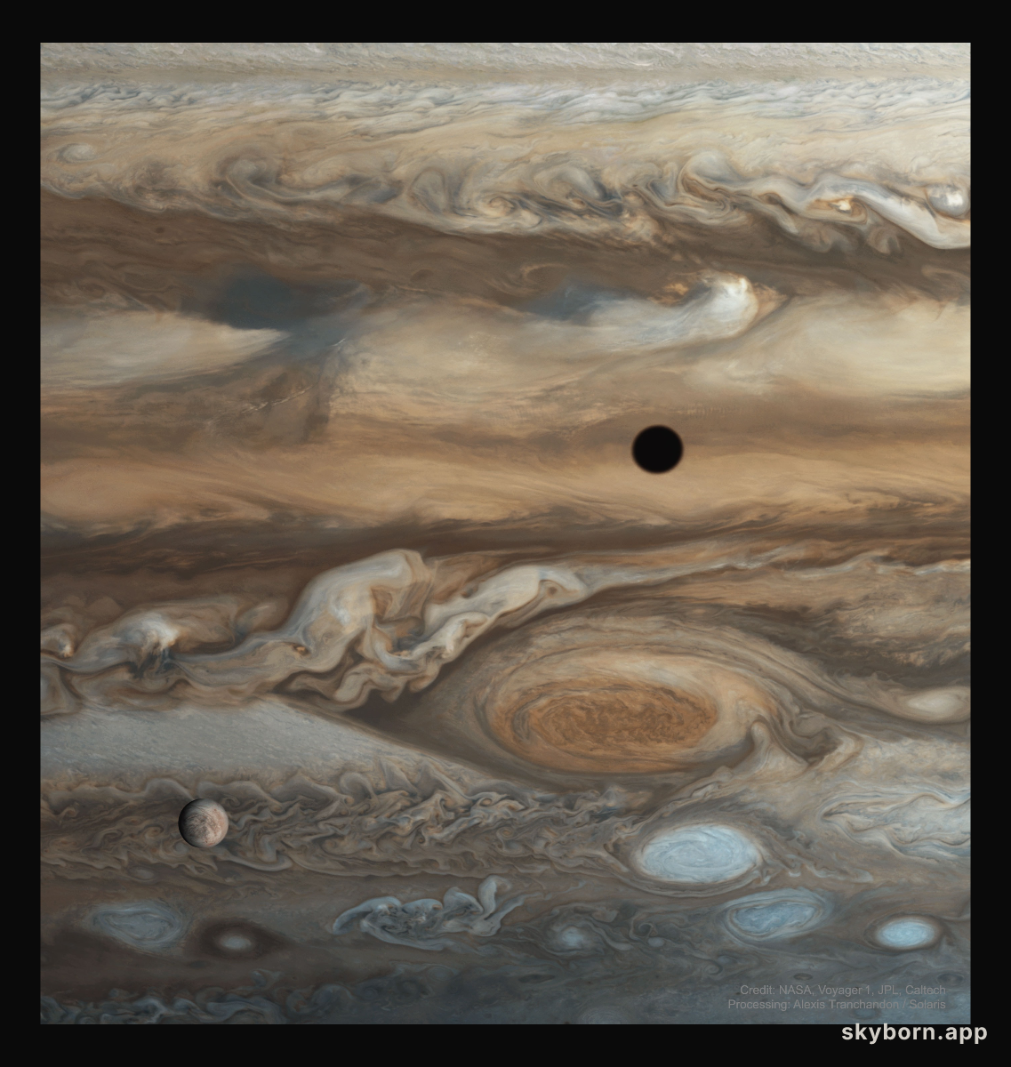 Europa and Jupiter from Voyager 1