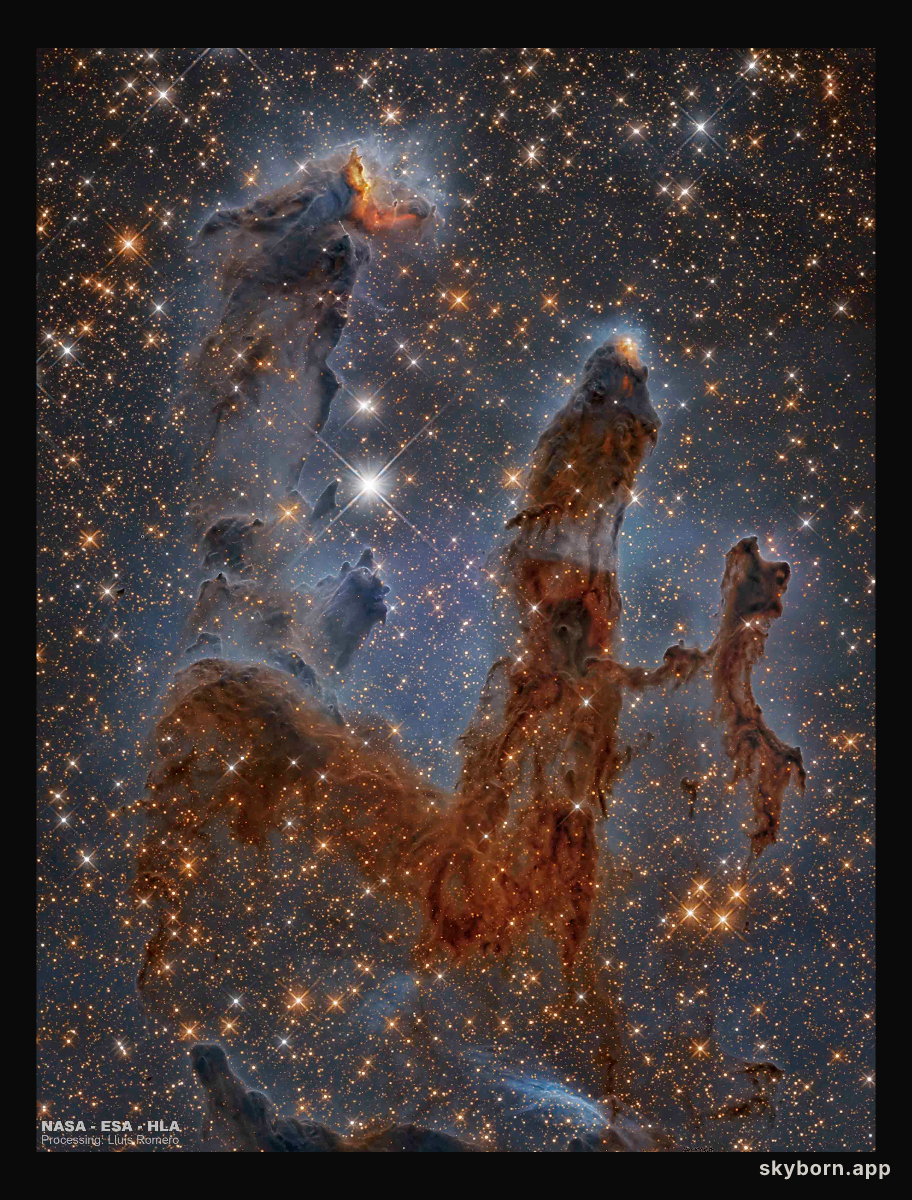Pillars of the Eagle Nebula in Infrared