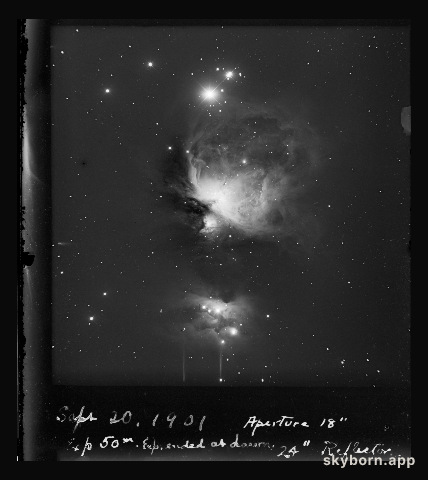 1901 Photograph: The Orion Nebula
