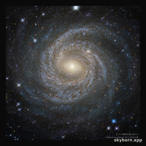 NGC 6814: Grand Design Spiral Galaxy from Hubble