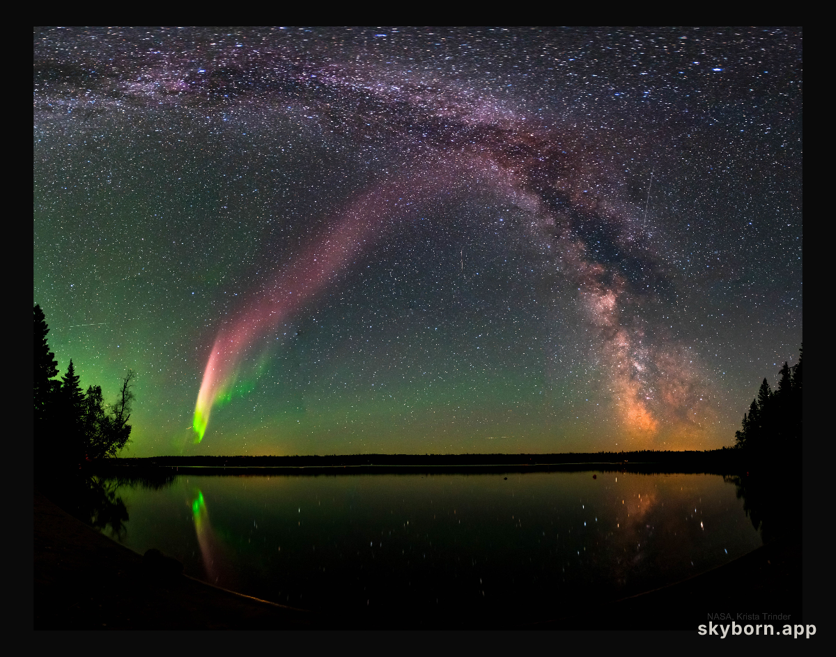 A Glowing STEVE and the Milky Way
