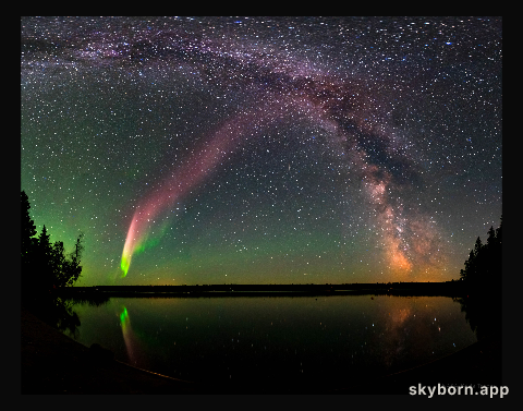 A Glowing STEVE and the Milky Way