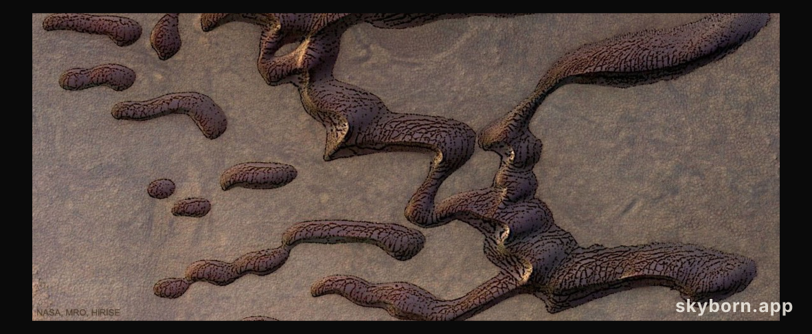 Striped Sand Dunes on Mars