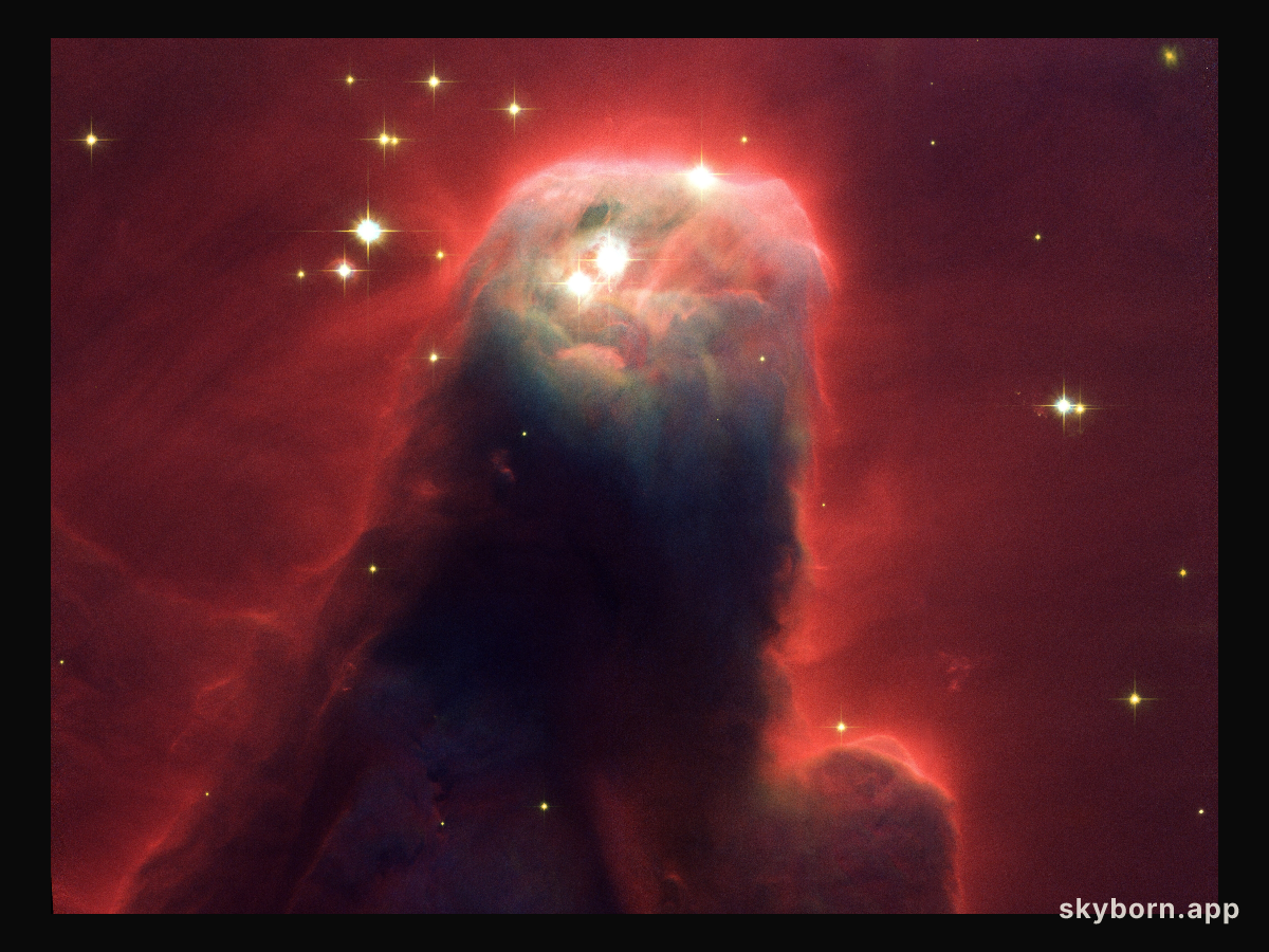 Hubble's newest camera images ghostly star-forming pillar of gas and dust