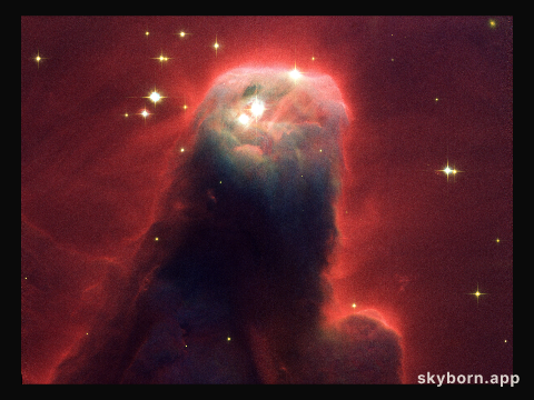 Hubble's newest camera images ghostly star-forming pillar of gas and dust