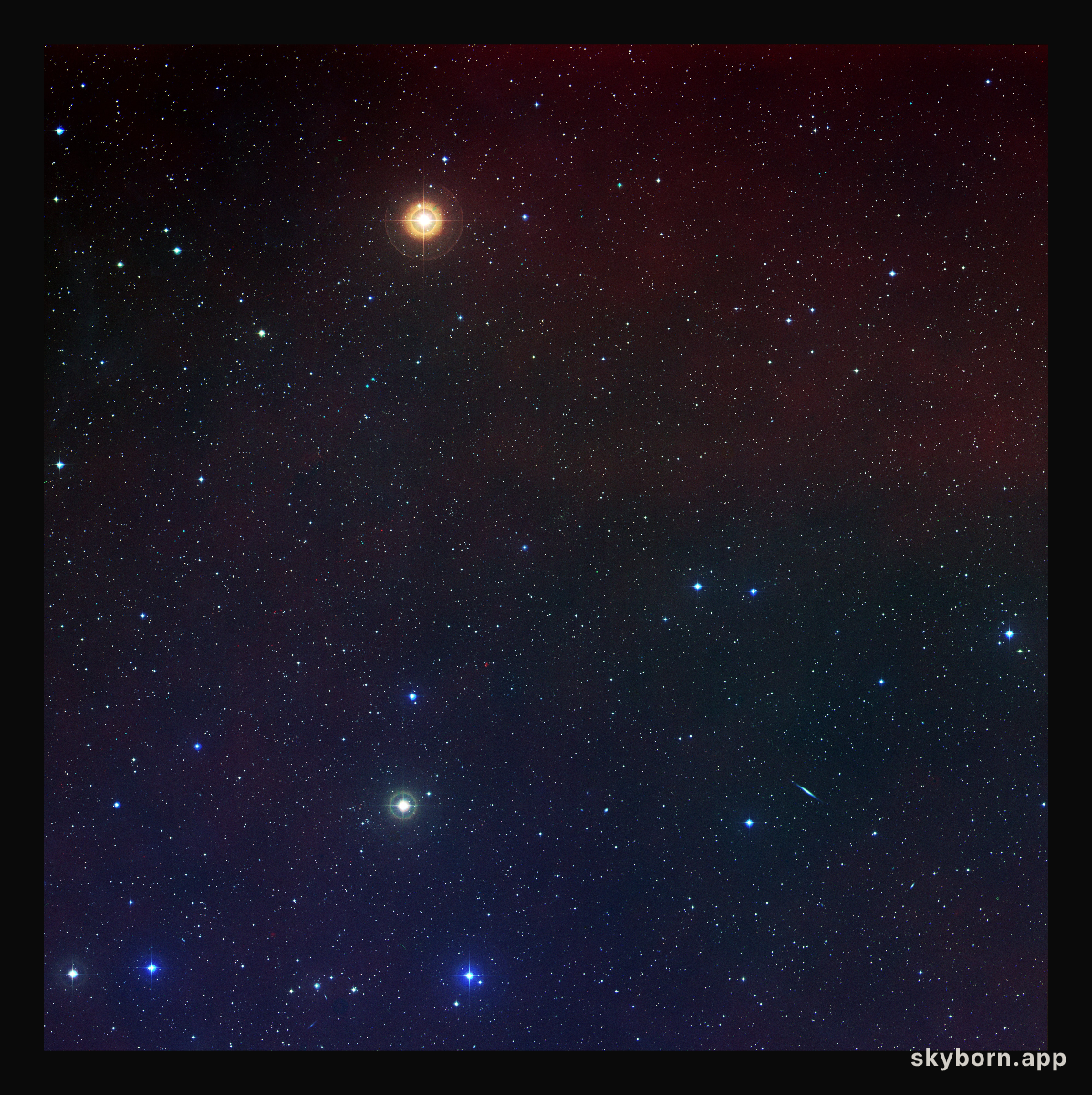 Sky around galaxy cluster CL0024+1654 (ground-based image)
