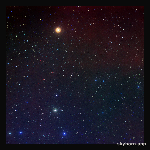Sky around galaxy cluster CL0024+1654 (ground-based image)