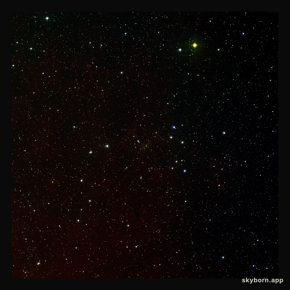 Digitized Sky Survey 2 wide-angle image of Abell 2218 (ground-based image)