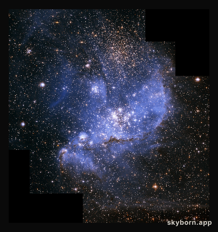Hubble finds infant stars in neighbouring galaxy