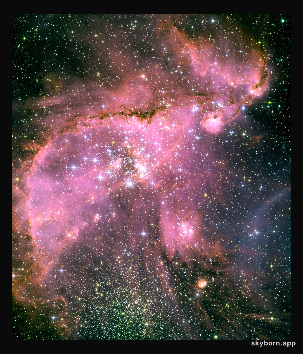 Young stars sculpt gas with powerful outflows