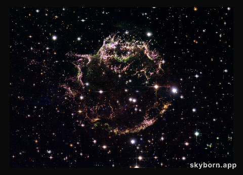 Cassiopeia A - The colourful aftermath of a violent stellar death