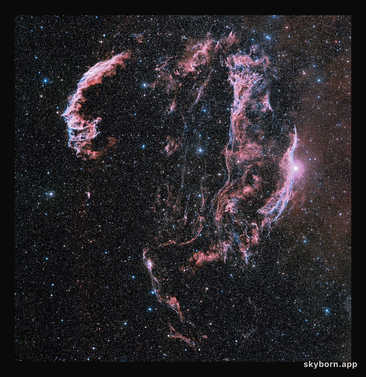 Wide-field ground-based astrophoto of the Veil Nebula