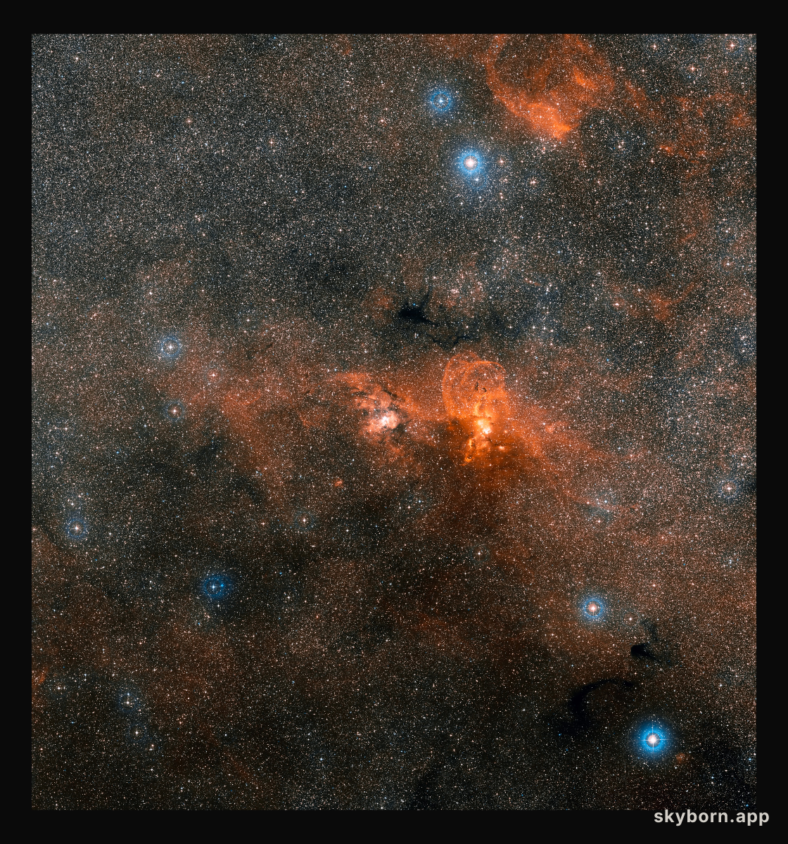 Extreme star cluster bursts into life (ground-based image)