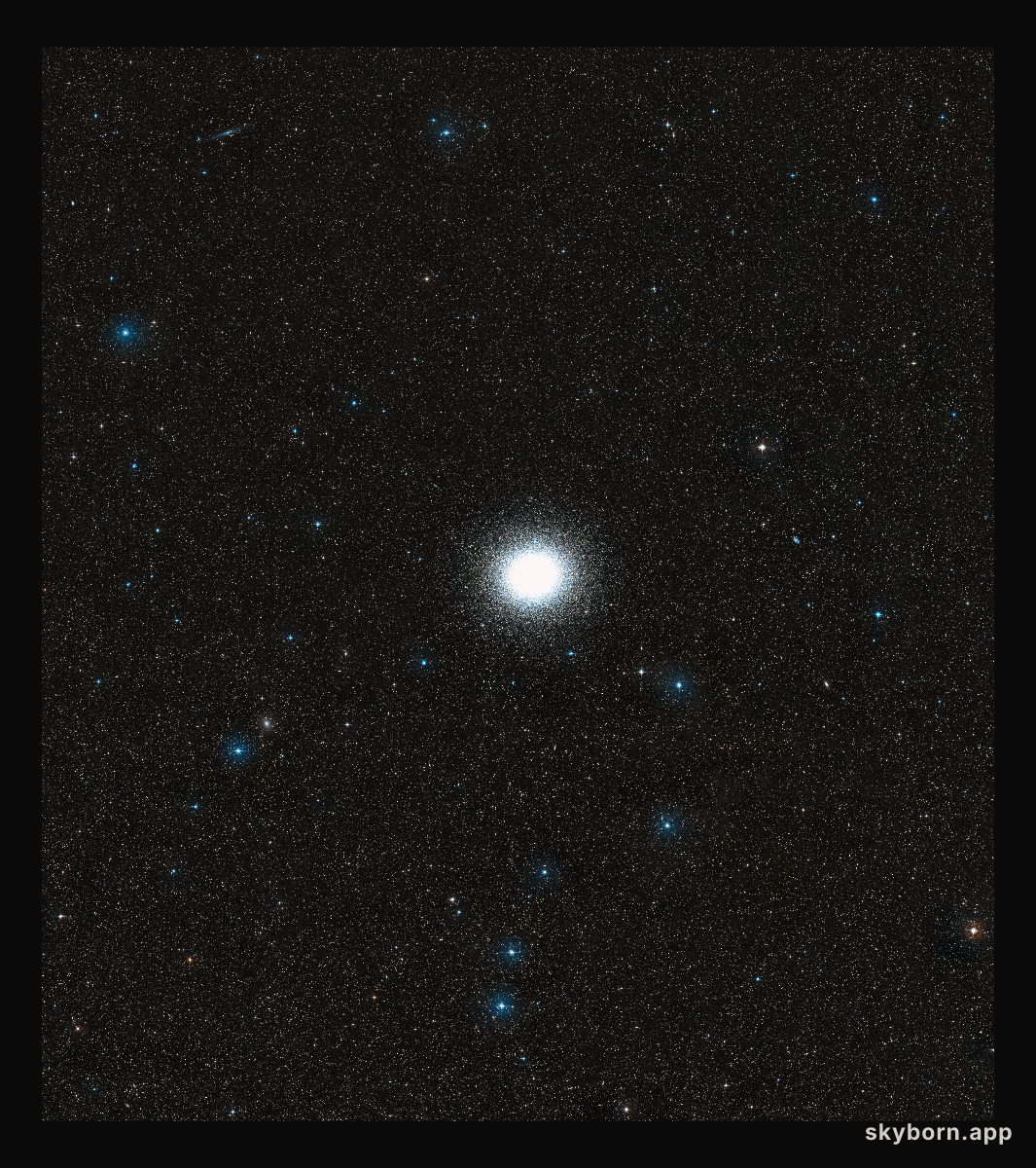 Wide-field of Omega Centauri and its surroundings (DSS2, ground-based image)