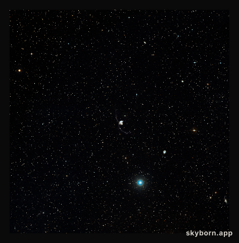 Wide-field view of the region around the Antennae Galaxies (ground-based image)