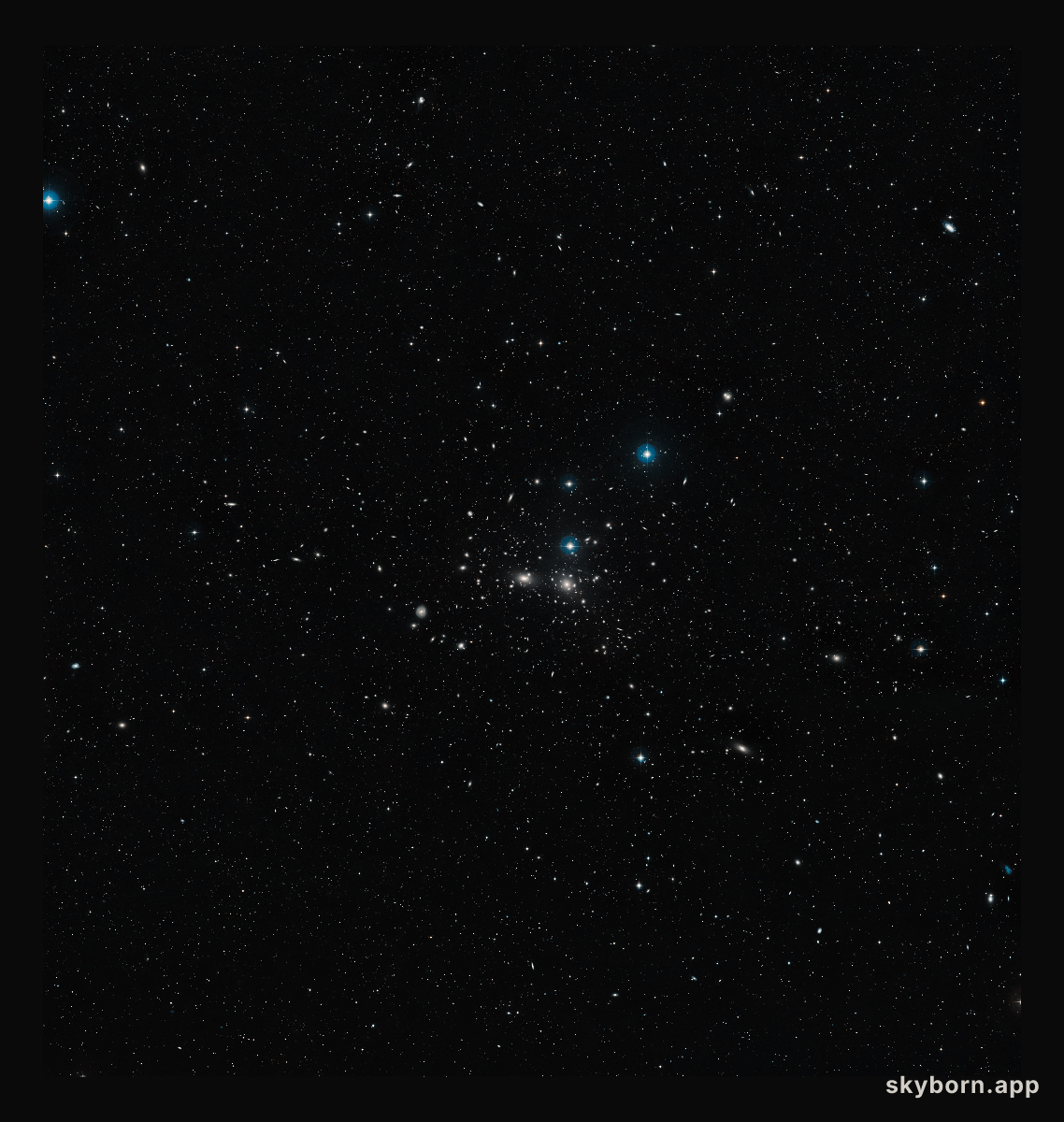 Wide-field view of the Coma Galaxy Cluster (DSS2 excerpt, ground-based image)