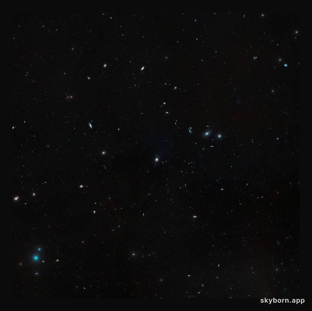 Wide-field view of the Virgo cluster of galaxies (ground-based image)