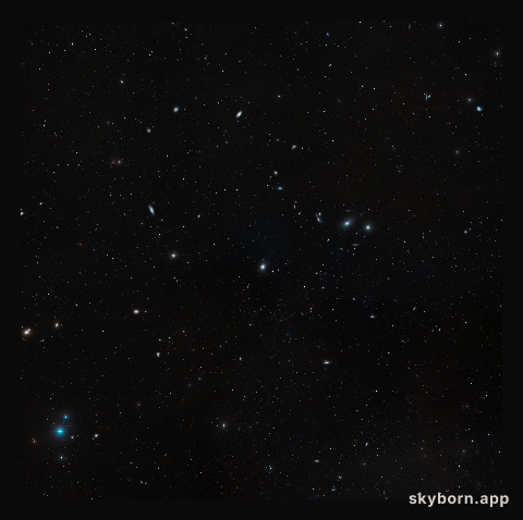 Wide-field view of the Virgo cluster of galaxies (ground-based image)
