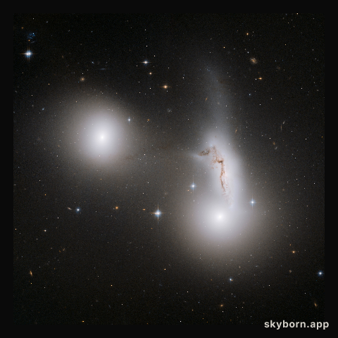 Trio of galaxies mixes it up