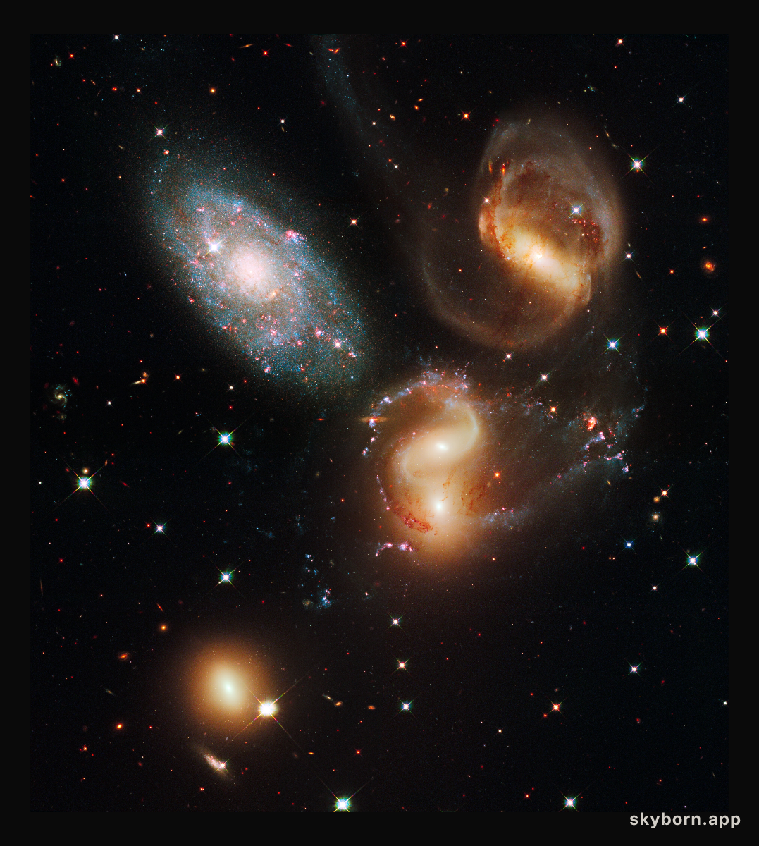 Galactic wreckage in Stephan's Quintet