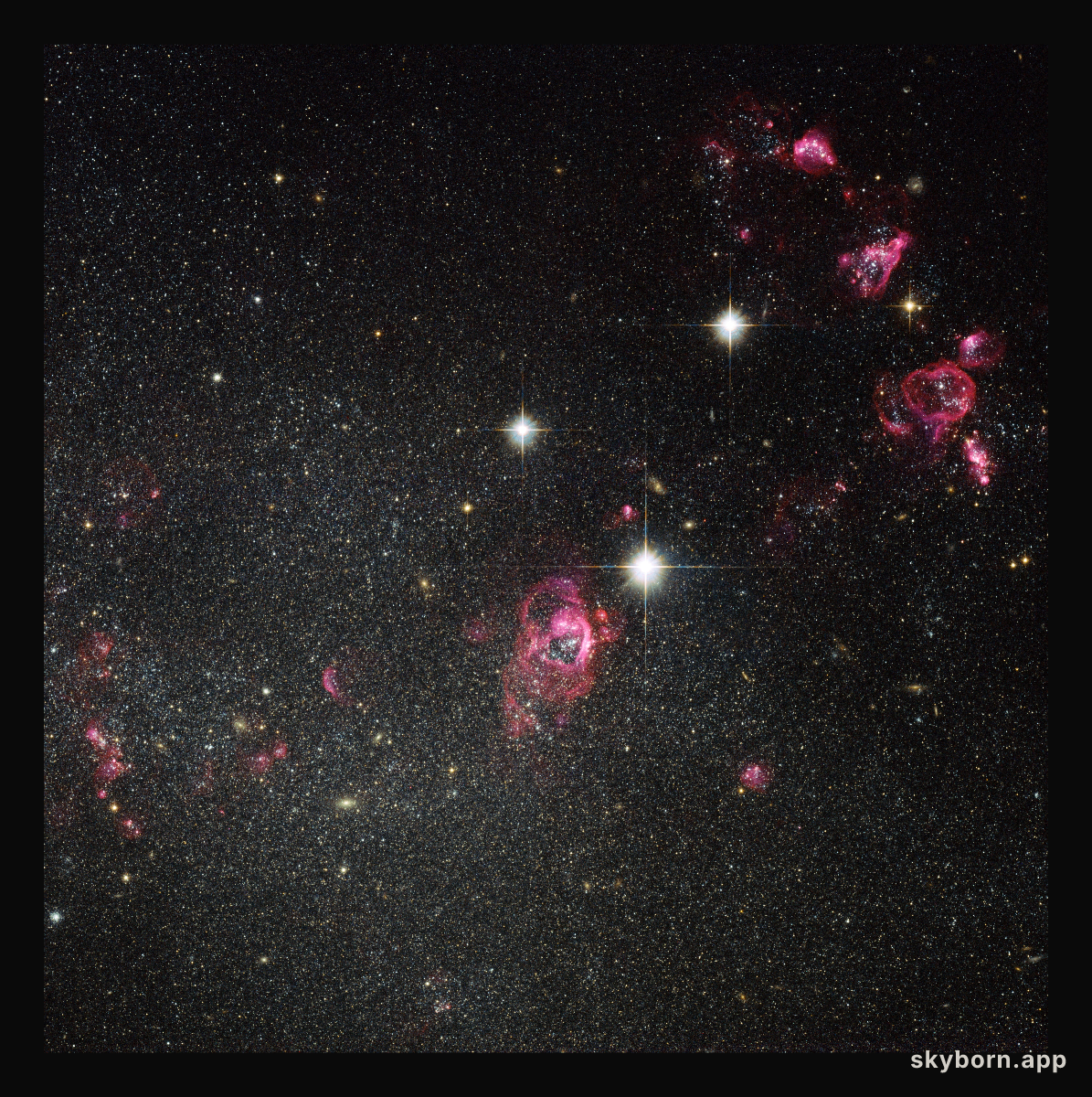 Hubble image of irregular galaxy Holmberg II