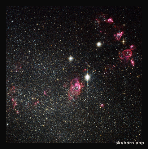 Hubble image of irregular galaxy Holmberg II
