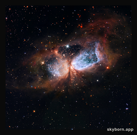 Hubble/Subaru composite of star-forming region S 106