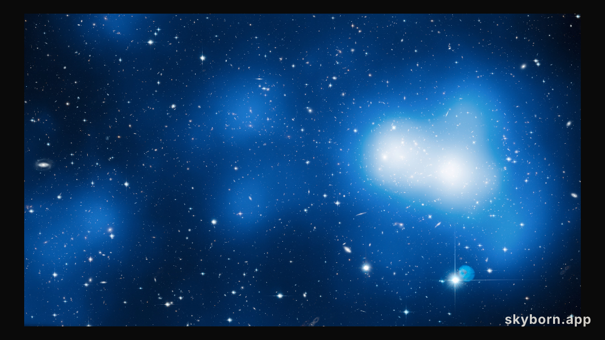 Hubble image of MACS J0717 with mass overlay