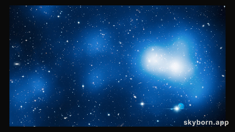 Hubble image of MACS J0717 with mass overlay