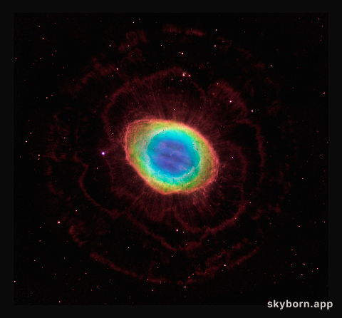 The region around the Ring Nebula (Hubble/LBT composite)
