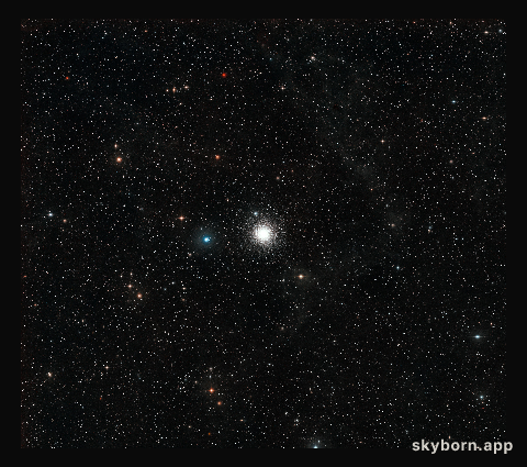Wide field image of star cluster Messier 15 (ground-based view)