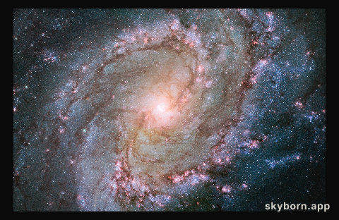 Hubble view of barred spiral galaxy Messier 83