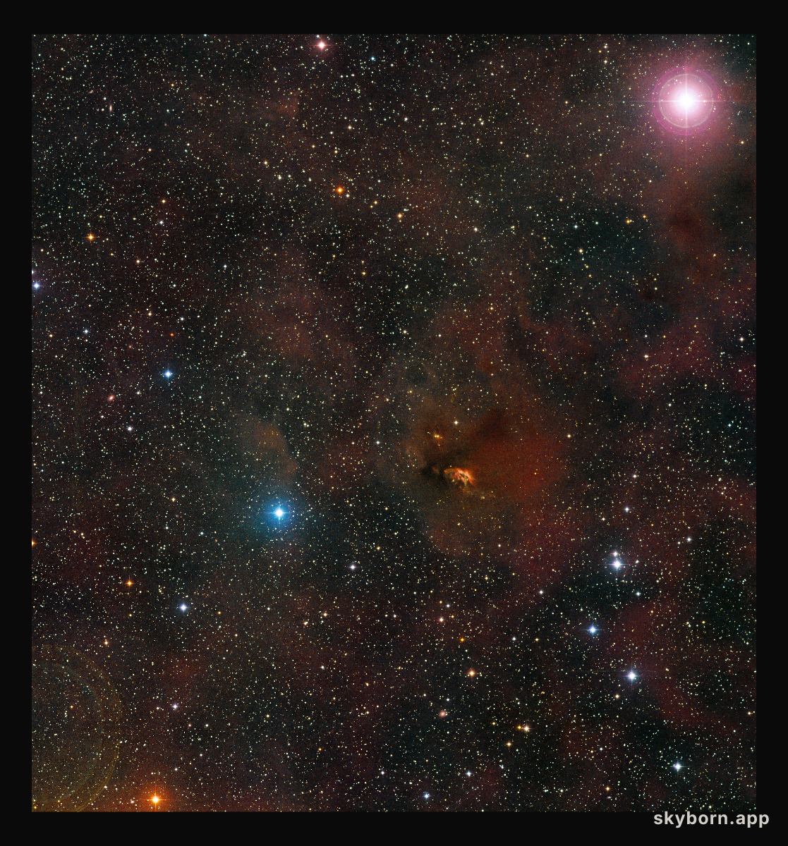 The area around XZ Tauri (ground-based image)