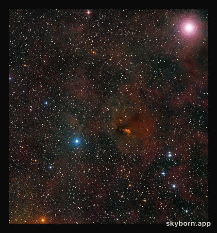 The area around XZ Tauri (ground-based image)