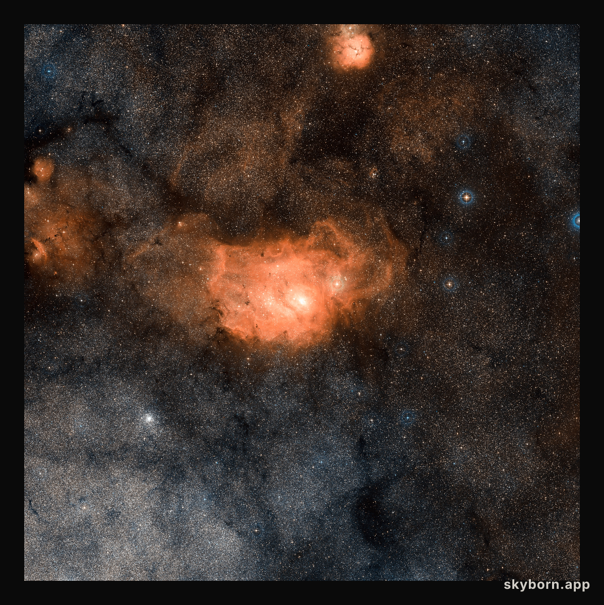 Wide-field view of the Lagoon Nebula (ground-based image)