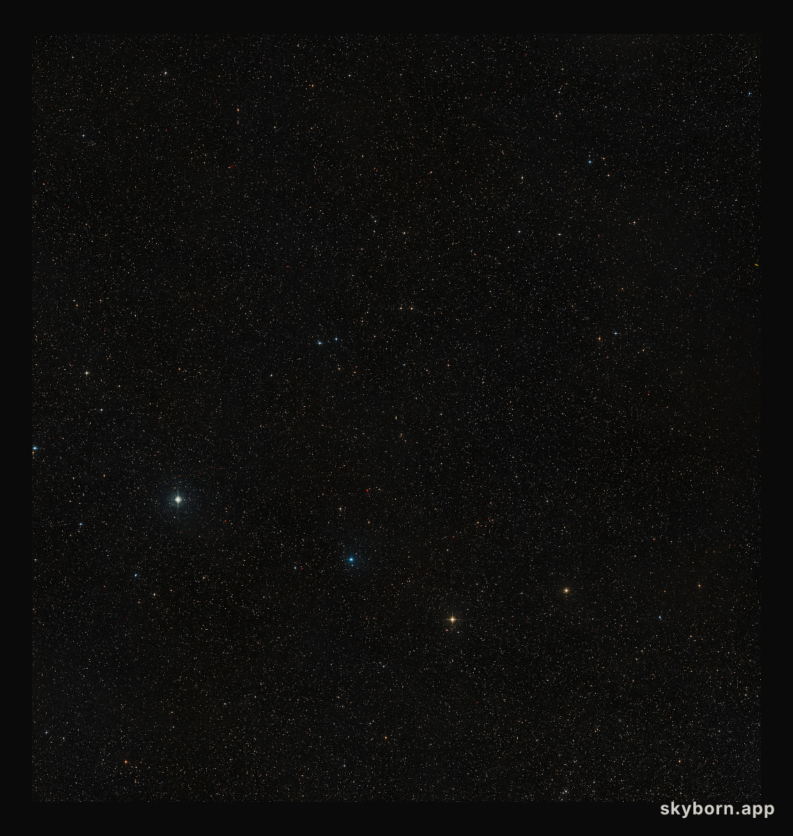 The night sky around the Twin Jet Nebula (ground-based image)