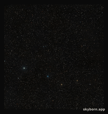 The night sky around the Twin Jet Nebula (ground-based image)